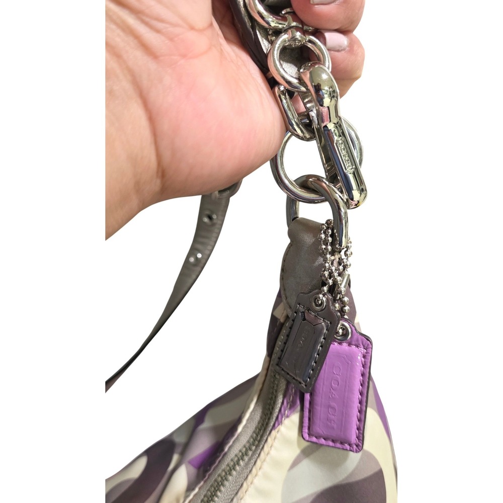 Coach Poppy Madison Shoulder Bag Womens Medium Purple Silver 14291 - Picture 15 of 16